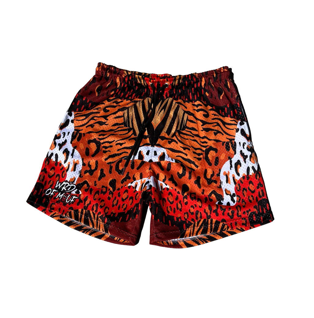 Mesh concrete jungle shorts